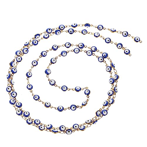 PERSELOSO Augenkette edelstahlketten bastelzeug slap bracelet Böser Blick Schmuck armreifen Charms Halskette Kette mit bösem Blick Verbindungsketten mit Perlen Perlenkette des bösen Blicks von PERSELOSO