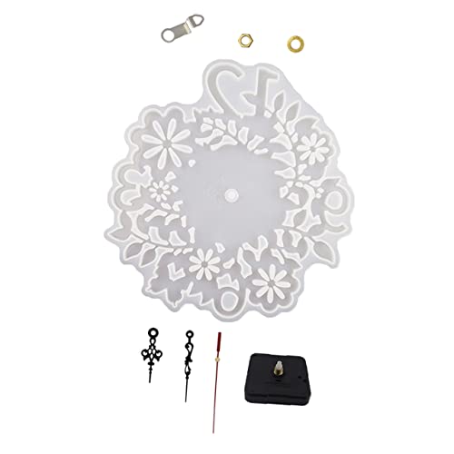 PERSELOSO DIY Epoxidharz Uhrmacherform mit Blumenmotiv Große Silikonform für Kreative Uhren Dekoration Uhrwerk für Bastelprojekte von PERSELOSO