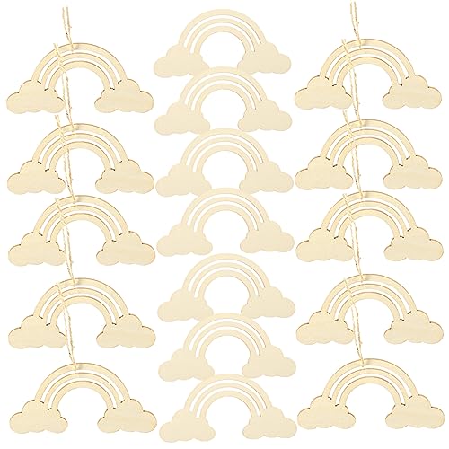 PERSELOSO DIY Holz Regenbogen Scheiben Unvollendete Holz Ausschnitte für Kreative Bastelprojekte Kinderfreundlich Glatt und Leicht zu Gestalten für Partys und Dekorationen von PERSELOSO