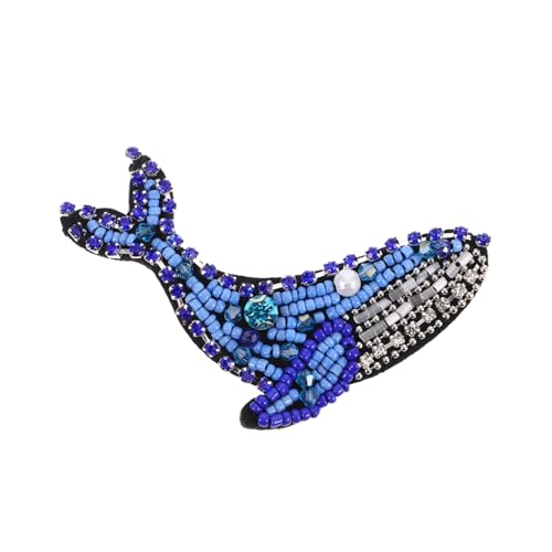 PERSELOSO Diy Wal Muster Stoffaufnäher mit Strass und Perlen Dekorativer Patch zum Aufnähen für Bekleidung zum Reparieren und Verschönern von Pullovern und Westen PERSELOSO Diy Wal Muster Stoffaufnäher mit Strass und Perlen Dekorativer Patch zum Aufnähen für Bekleidung zum Reparieren und Verschönern von Pullovern und Westen von PERSELOSO