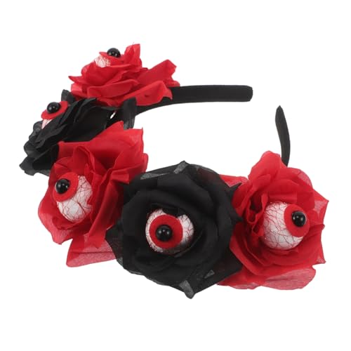 PERSELOSO Halloween Headband mit Eyeball Dekoration und Künstlichen Rosen Leichter Blumen Haarreif für Gruselige Halloween Partys als Kostüm Accessoire und Geisterhaus Deko PERSELOSO Halloween Headband mit Eyeball Dekoration und Künstlichen Rosen Leichter Blumen Haarreif für Gruselige Halloween Partys als Kostüm Accessoire und Geisterhaus Deko von PERSELOSO