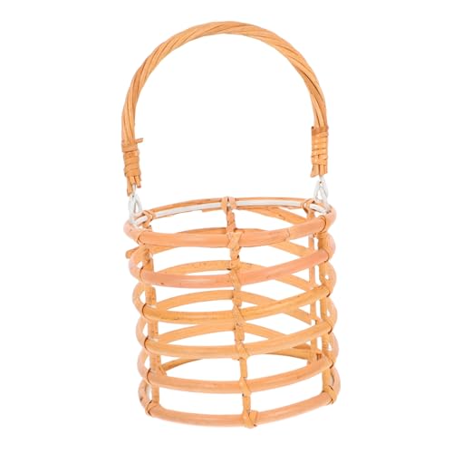 PERSELOSO Handgefertigte Rattan Laterne mit Tragegriff Tragbare Kerzenlaterne für Garten und Heimdekoration Geeignet für Verschiedene Kerzenarten und Pflanzendekoration von PERSELOSO