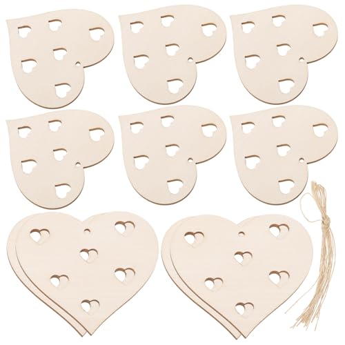 PERSELOSO Holzherzen zum Basteln Herzförmige Holzscheiben mit Glatter Oberfläche für DIY Dekoration Valentinstag Hochzeit Geschenkverpackung Party Deko von PERSELOSO