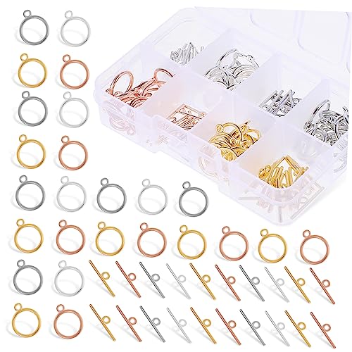 PERSELOSO Knebelverschlüsse mit Runden T Bar Verbindern für Schmuckherstellung für Armbänder und DIY Projekte PERSELOSO Knebelverschlüsse mit Runden T Bar Verbindern für Schmuckherstellung für Armbänder und DIY Projekte von PERSELOSO