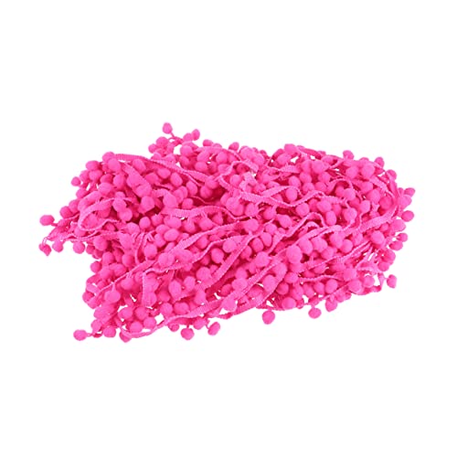PERSELOSO Regenbogenkugel Trimmen Stoff Trimmt Rosa Fransenbesatz Ballbesatz Aus Spitze Bommel Fransen Dekorationen Hellrosa Band Pom Girlande Quastenkugelbesatz Quastenband Rosa Spitze Rosy von PERSELOSO