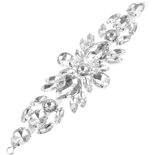 PERSELOSO Rhinestone Applikationspatch für Hochzeitskleidung Glitzernde Strass Applikation für Brautkleider Gürtel und DIY Modeaccessoires Dekorative Flicken für Kleidung Taschen und Schuhe von PERSELOSO