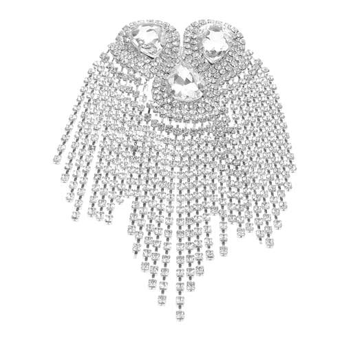 PERSELOSO Rhinestone Schulterklappen mit Quaste Epauletten für Feste Partys und Hochzeiten Schulterabzeichen für Einen Stilvollen Auftritt von PERSELOSO