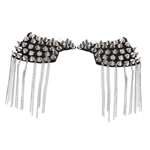 PERSELOSO Rivet Epaulette Schulterklappen mit Quastenkette Elegantes Abzeichen für Militärkostüme und Festliche Anlässe Stylisches Design Silber für DIY Bekleidung PERSELOSO Rivet Epaulette Schulterklappen mit Quastenkette Elegantes Abzeichen für Militärkostüme und Festliche Anlässe Stylisches Design Silber für DIY Bekleidung von PERSELOSO