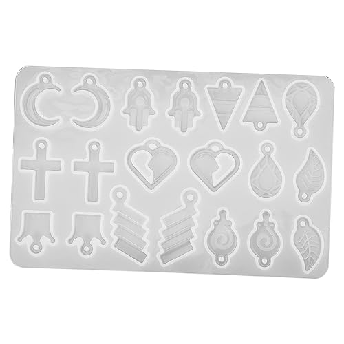 PERSELOSO Silikonform für Resin Anhänger Flexible Wiederverwendbare Gießform für DIY Schmuck Herz Mond und Kreuz Motive Einfaches Entformen Langlebiges Material für Epoxidharz Anhänger von PERSELOSO