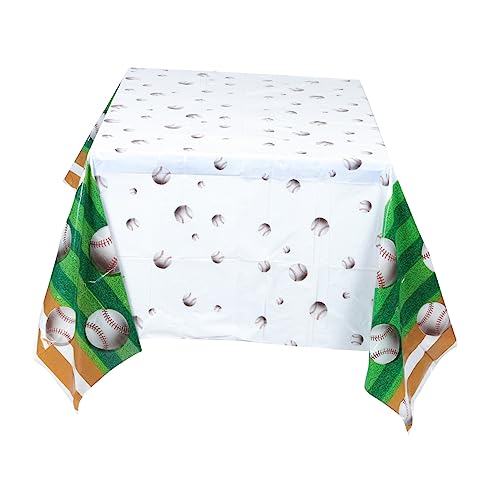 PERSELOSO Tischdecke für Sportpartys Abwaschbare rutschfeste Tischdecke im Baseball Design für Besondere Anlässe für Zuhause Cafés und Feiern von PERSELOSO
