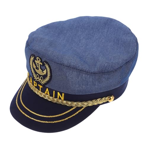 PERSELOSO Yacht Kapitänsmütze Damen Herren Verstellbar Partyhut Matrosenmütze Cosplay Segelhut für Karneval Fasching Strand Urlaub und Bequem von PERSELOSO