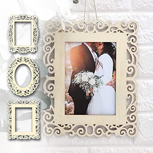 PERZOE 6 x Bilderrahmen aus Holz, unlackierte Bilderrahmen mit Seilen, Holz-Bilderrahmen, Ornament für Klassenzimmer, Zuhause, Hochzeit, Party, Dekoration, Holzfarbe PERZOE 6 x Bilderrahmen aus Holz, unlackierte Bilderrahmen mit Seilen, Holz-Bilderrahmen, Ornament für Klassenzimmer, Zuhause, Hochzeit, Party, Dekoration, Holzfarbe von PERZOE