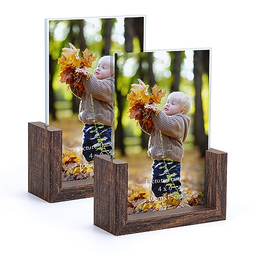 PETAFLOP 10,2 x 15,2 cm Bilderrahmen, rustikaler Holz-Bilderrahmen, 10,2 x 15,2 cm, mit HD-Glas, doppelseitiger Rahmen für Tisch-Display PETAFLOP 10,2 x 15,2 cm Bilderrahmen, rustikaler Holz-Bilderrahmen, 10,2 x 15,2 cm, mit HD-Glas, doppelseitiger Rahmen für Tisch-Display von PETAFLOP