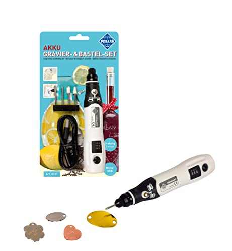 Pebaro 0351 Akku Gravierset: Graviergerät kabellos USB, 2 keramische Schleifstifte, 2 diamantierte Schleifstifte; Basteln, Gravieren, Verzieren von Glas, Spiegel, Keramik, Porzellan, Metall Pebaro 0351 Akku Gravierset: Graviergerät kabellos USB, 2 keramische Schleifstifte, 2 diamantierte Schleifstifte; Basteln, Gravieren, Verzieren von Glas, Spiegel, Keramik, Porzellan, Metall von Pebaro