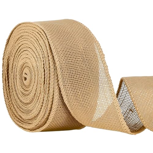 1 Stück Juteband mit Draht Vintage，Natur Jute Dekoband，Sackleinen Decoband，Breit Geschenkband für Schleifen，Schleifenband zum Basteln für Kranz Geschenk von PETERMALLON
