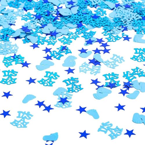 15g Boy Konfetti Babyparty Deko Junge, Konfetti Blau Deko Babyparty Junge,Babyshowerparty, Baby Shower Boy, Streudeko Taufe, Gender Reveal Konfettikanone, Baby Party Dekoration von PETERMALLON