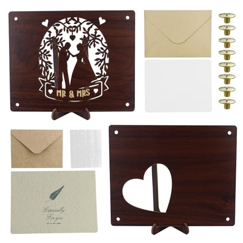 PETERMALLON Hochzeitsgeschenk ideen, Geldgeschenke zur Hochzeit für Brautpaar,10 jahre,Hochzeitskarte Geschenke Verpacken mit Holz Karte und Ständer von PETERMALLON