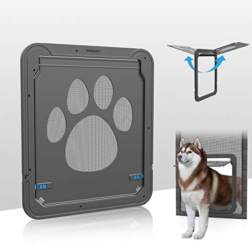 PETLESO Haustierklappe für Fliegengittertür Hundeklappe Katzenklappe Fliegengitter mit Magnetverschluss Einfache Installation Hundetür für Katzen/Hunde (42cm * 37cm) von PETLESO