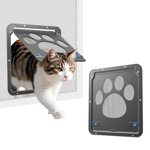 PETLESO Haustierklappe für Fliegengittertür Katzenklappe Fliegengitter mit Magnetverschluss Einfache Installation Hundetür für Katzen/Hunde (29 cm * 24 cm) von PETLESO