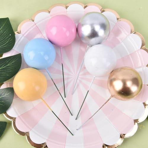20 Stück goldene dekorative Kugeln für atemberaubende Geburtstagsparty für Kuchen (weiß) von PETSTIBLE