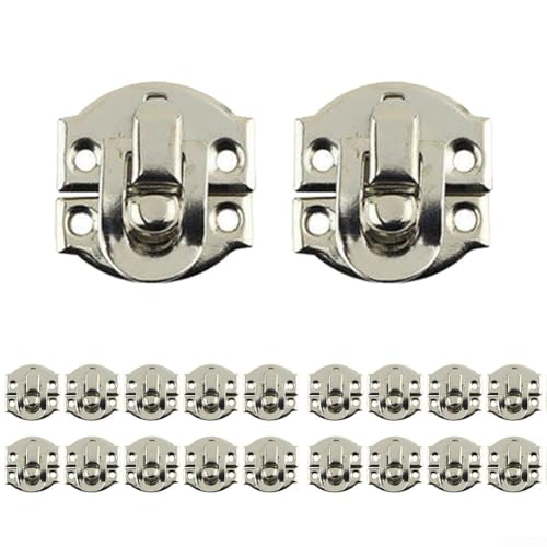 20 Stück klassische Design Hasp Locks geeignet für Bastelprojekte & Heimdekoration (Silber) von PETSTIBLE