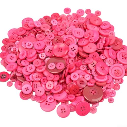 Kunstharzknöpfe in verschiedenen Farben, handgefertigt für Kinder-Bastel- und Nähprojekte, ideal für kreativen Spaß (Rosarot) von PETSTIBLE