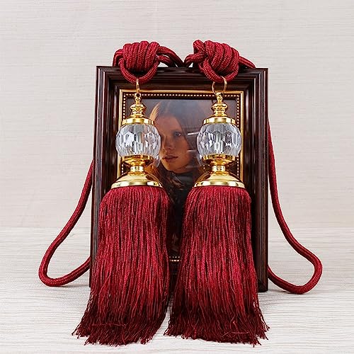 PETSTIBLE Quasten-Vorhang-Raffhalter, handgefertigt, Raffhalter, Seil für Heimdekoration, 1 Paar europäischer Stil PETSTIBLE Quasten-Vorhang-Raffhalter, handgefertigt, Raffhalter, Seil für Heimdekoration, 1 Paar europäischer Stil von PETSTIBLE