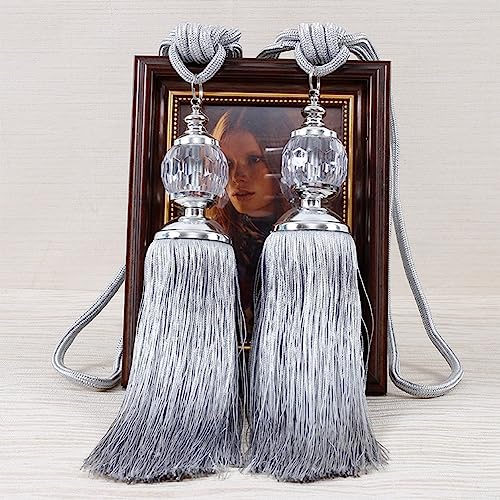 PETSTIBLE Raffhalter mit Quasten, handgefertigt, Vorhang-Raffhalter, Seil für Heimdekoration, 1 Paar, europäischer Stil PETSTIBLE Raffhalter mit Quasten, handgefertigt, Vorhang-Raffhalter, Seil für Heimdekoration, 1 Paar, europäischer Stil von PETSTIBLE