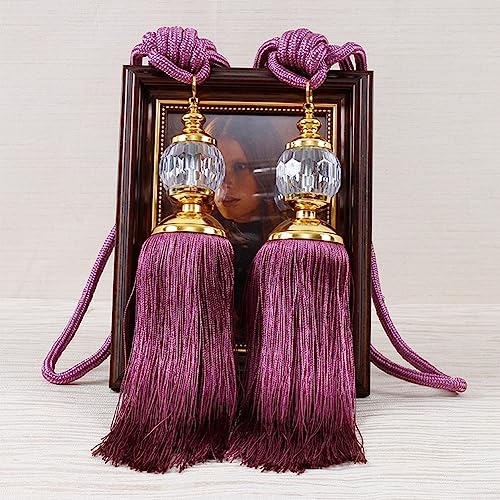 PETSTIBLE Raffhalter mit Quasten, handgefertigt, Vorhang-Raffhalter, Seil für Heimdekoration, 1 Paar, europäischer Stil PETSTIBLE Raffhalter mit Quasten, handgefertigt, Vorhang-Raffhalter, Seil für Heimdekoration, 1 Paar, europäischer Stil von PETSTIBLE