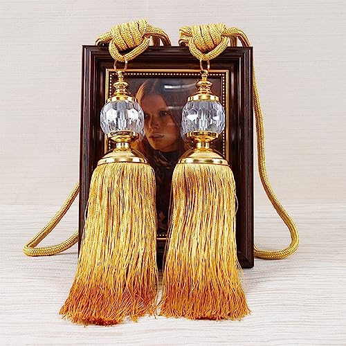 PETSTIBLE Raffhalter mit Quasten, handgefertigt, Vorhang-Raffhalter, Seil für Heimdekoration, 1 Paar, europäischer Stil PETSTIBLE Raffhalter mit Quasten, handgefertigt, Vorhang-Raffhalter, Seil für Heimdekoration, 1 Paar, europäischer Stil von PETSTIBLE