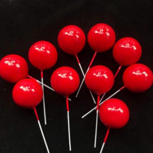 Packung mit 20 dekorativen Kugeln in Gold für eine fantastische Geburtstagsparty für Kuchen (rot) von PETSTIBLE