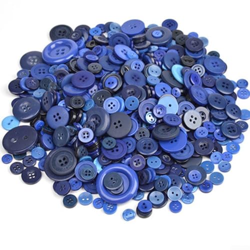 Runde Knöpfe aus Kunstharz, zufällige Farbe, 13 cm, ideal für Bastelarbeiten, Nähen und Scrapbooking-Projekte (dunkelblau) von PETSTIBLE