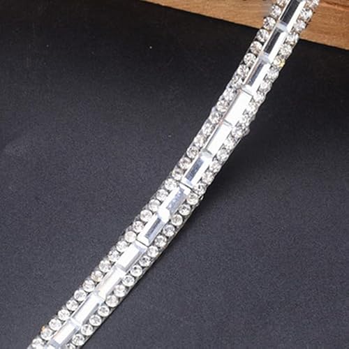Strass-Bügelapplikation für Mode und Handwerk, 1 m Länge für Kleidung, Schuhe und Accessoires (5#) von PETSTIBLE