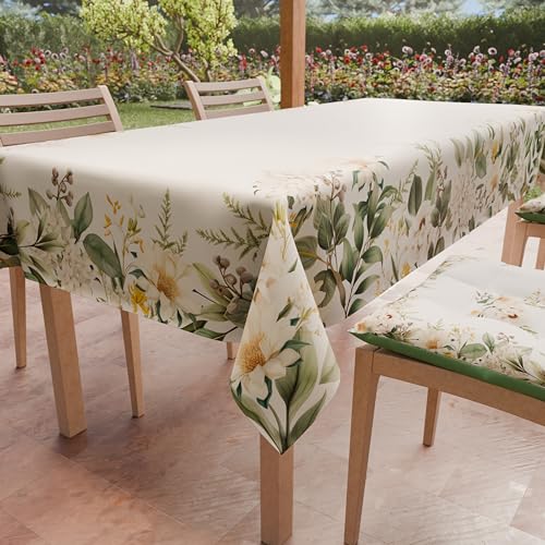 PETTI Artigiani Italiani - Fleckabweisende Tischdecke, rechteckig, für Küche, Botanical-Design, X18 Plätze (140 x 360 cm), 100% Made in Italy von PETTI Artigiani Italiani
