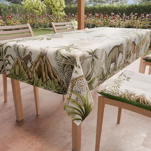 PETTI Artigiani Italiani - Fleckabweisende rechteckige Tischdecke für die Küche, Design Savana, X18 Plätze (140 x 360 cm), 100% Made in Italy von PETTI Artigiani Italiani