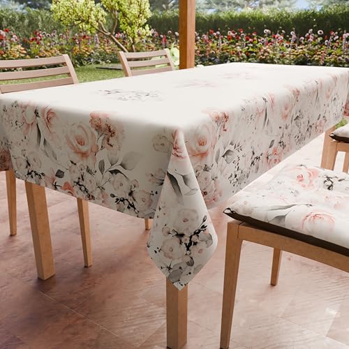 PETTI Artigiani Italiani - Schmutzabweisende Tischdecke, quadratisch, 140 x 140 cm, Küchentischdecke, Blumenmuster, 17 x 4 Plätze (140 x 140 cm), 100% Made in Italy von PETTI Artigiani Italiani