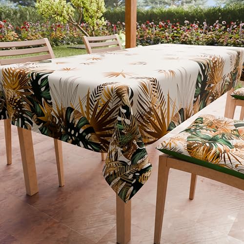 PETTI Artigiani Italiani - Schmutzabweisende Tischdecke, quadratisch, 140 x 140 cm, Küchentischdecke, Tropical-Design, 04 x 4 Plätze (140 x 140 cm), 100% Made in Italy von PETTI Artigiani Italiani