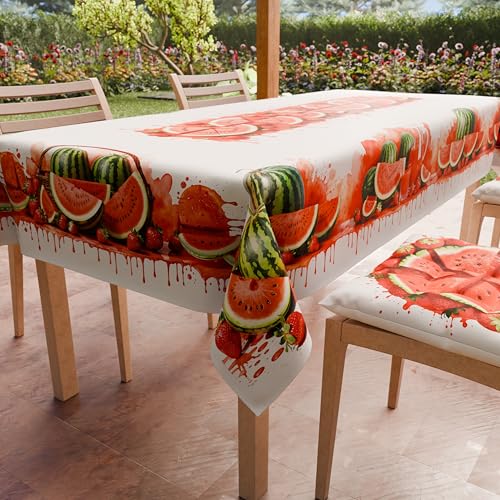 PETTI Artigiani Italiani - Schmutzabweisende Tischdecke, rechteckig, für Küche, Obst-Design, Wassermelonen, 24 Plätze (140 x 450 cm), 100% Made in Italy von PETTI Artigiani Italiani