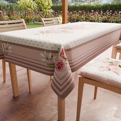 PETTI Artigiani Italiani - Tischdecke, schmutzabweisend, rechteckig, für Küchen, Design, Shabby Punkt, Puder, X6-Sitzer (140 x 180 cm), 100% Made in Italy von PETTI Artigiani Italiani