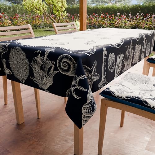 PETTI Artigiani Italiani - Tischdecke, schmutzabweisend, rechteckig, für Küchen, Meeresdesign, 02 x 18 Sitzer (140 x 360 cm), 100% Made in Italy von PETTI Artigiani Italiani
