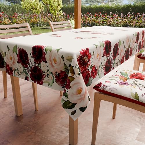 PETTI Artigiani Italiani - Tischdecke, schmutzabweisend, rechteckig, für Küchentisch, Blumenmuster, 07 x 12 Sitzer (140 x 240 cm), 100% Made in Italy von PETTI Artigiani Italiani