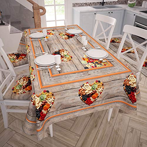 Petti Artigiani Italienische Tischdecke, schmutzabweisend, für Küchentisch 140x360 cm Frutta Secca von PETTI Artigiani Italiani