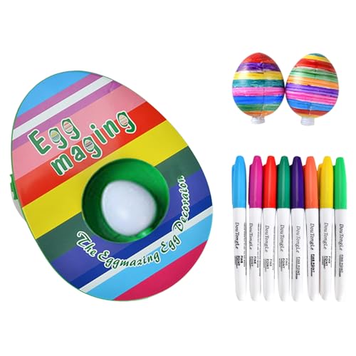 PETUFUN Original Egg Mazing Easter Egg Decorator Kit enthält 8 Bunte schnell trocknende Marker, einfach zu Machen für Jungen und Mädchen von PETUFUN