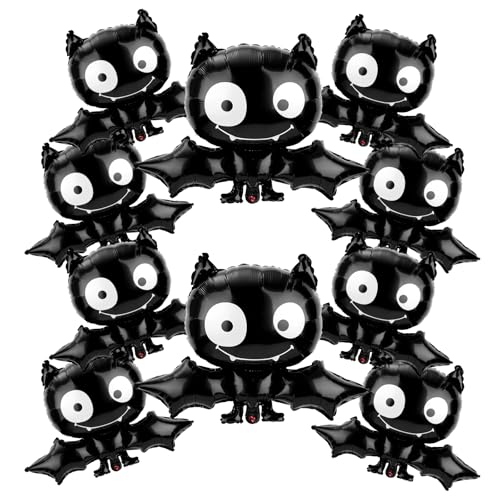 10stk Halloween Fledermaus Luftballons, 72x60cm Große Fledermaus Folienballons Gruselige Halloween Luftballons für Halloween-Requisiten Partydekorationen 10stk Halloween Fledermaus Luftballons, 72x60cm Große Fledermaus Folienballons Gruselige Halloween Luftballons für Halloween-Requisiten Partydekorationen von PEUTIER