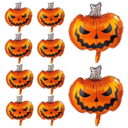 10stk Halloween Kürbis Luftballons, 75x62cm Große Kürbis Folienballons Gruselige Halloween Luftballons für Halloween Requisiten Partydekorationen 10stk Halloween Kürbis Luftballons, 75x62cm Große Kürbis Folienballons Gruselige Halloween Luftballons für Halloween Requisiten Partydekorationen von PEUTIER