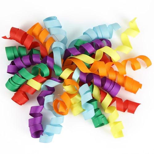 12 St Gekräuselte Schleifen zum Verpacken von Geschenken, Gekräuseltes Band Selbstklebende gekräuselte Schleifen Bindeband Ripsband Dekoration für Hochzeit Jahrestag (Regenbogenfarben) von PEUTIER