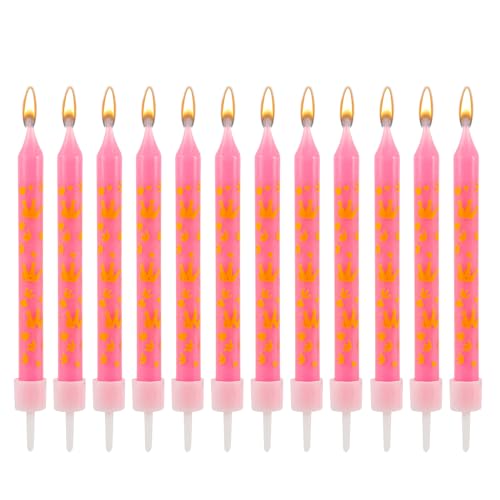 12 Stück 9,5 cm Prinzessinnen Geburtstagskerzen, Rosa Prinzessinnen Kuchenkerzen mit Goldenen Kronenmustern Niedliche Cupcake Kerze Kuchendekorationen für Mädchen Geburtstagsparty, Babyparty 12 Stück 9,5 cm Prinzessinnen Geburtstagskerzen, Rosa Prinzessinnen Kuchenkerzen mit Goldenen Kronenmustern Niedliche Cupcake Kerze Kuchendekorationen für Mädchen Geburtstagsparty, Babyparty von PEUTIER