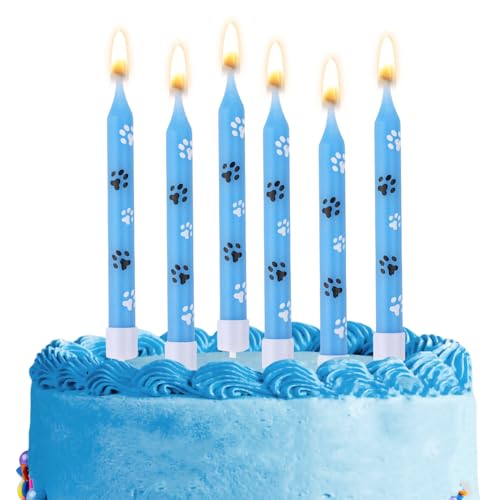12stk Geburtstagskerzen mit Pfotenabdruck, Geburtstagskerzen mit Hundepfotenabdruck Motiv Cupcake Topper mit Blauen Pfoten Pfotenabdruck Kerze für Haustier Geburtstagszubehör 12stk Geburtstagskerzen mit Pfotenabdruck, Geburtstagskerzen mit Hundepfotenabdruck Motiv Cupcake Topper mit Blauen Pfoten Pfotenabdruck Kerze für Haustier Geburtstagszubehör von PEUTIER