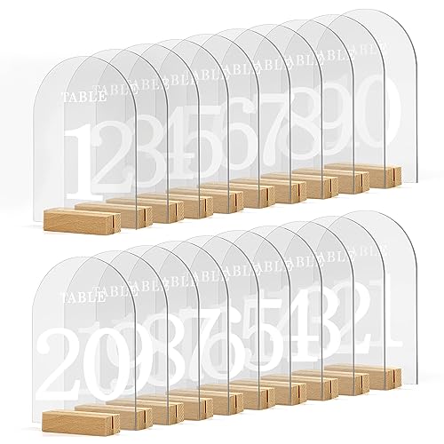 20St Acryl Tischnummern Hochzeit mit Ständern, Acryl Bogen Tischnummern Acryl Tischnummern mit Holzsockel Tischnummern Hochzeit Bogen für Hochzeitsempfang Party Geburtstagsdekoration 20St Acryl Tischnummern Hochzeit mit Ständern, Acryl Bogen Tischnummern Acryl Tischnummern mit Holzsockel Tischnummern Hochzeit Bogen für Hochzeitsempfang Party Geburtstagsdekoration von PEUTIER
