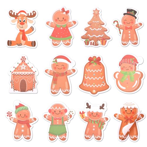 240 Stück Weihnachts Haftnotizen, Niedlich Cartoon Lebkuchen-Notizblöcke Selbstklebend 12 Stile Winter Urlaub Notizblock für Kinder Zuhause Schule Weihnachtsfeier Dekoration 240 Stück Weihnachts Haftnotizen, Niedlich Cartoon Lebkuchen-Notizblöcke Selbstklebend 12 Stile Winter Urlaub Notizblock für Kinder Zuhause Schule Weihnachtsfeier Dekoration von PEUTIER